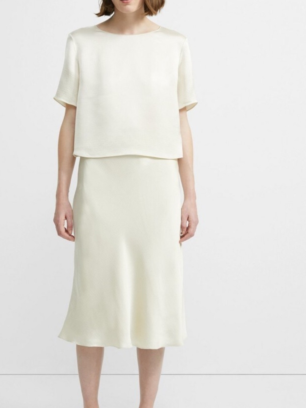 🤍 Theory Side Ruched Satin Skirt – Lemongrass – New With Tags - Picture 15 of 15